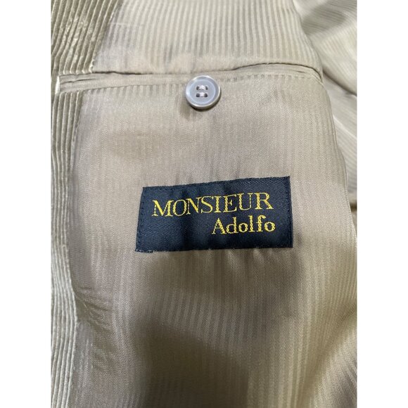 Monsieur Adolfo Men's Tan Corduroy Blazer / Sports Coat Size 42S SKU 4847 - Picture 7 of 9